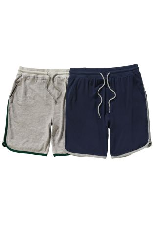 Navy/Grey Retro Jersey Shorts Two Pack